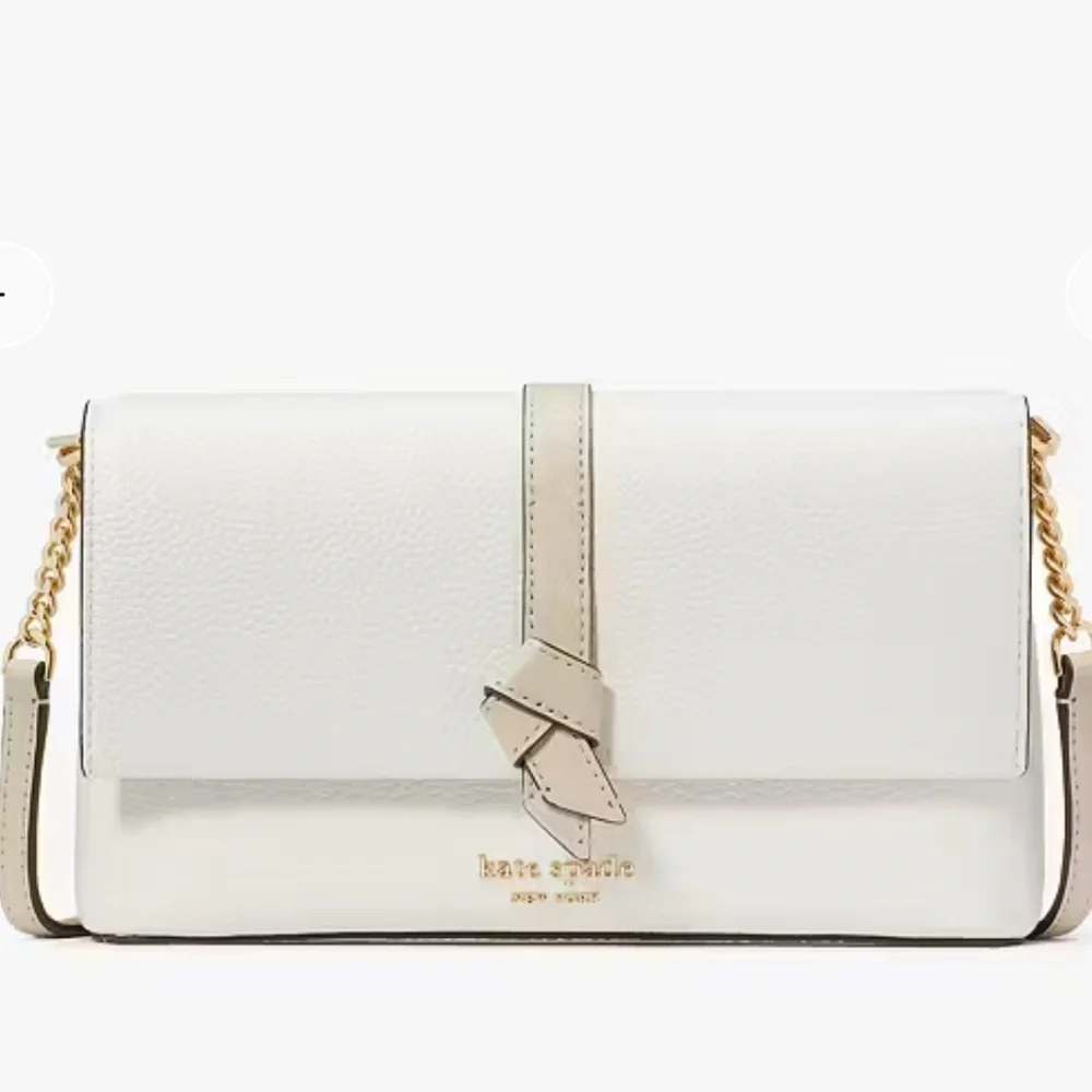 Kate Spade Knott Colorblocked Flap Chain Crossbody Light Cream Multi